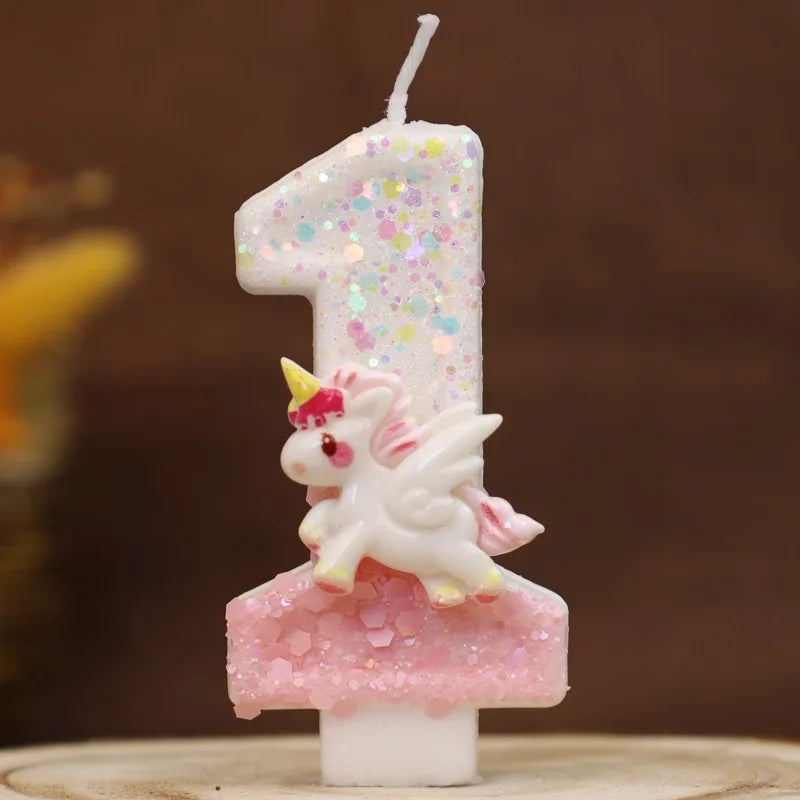 Unicorn Birthday Number Candles