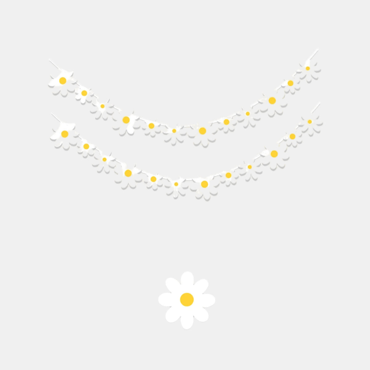 White Daisy Floral Flags