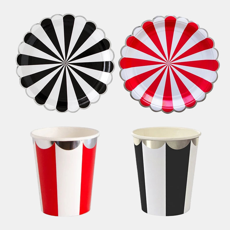 Colorful Stripe Party Paper Plates