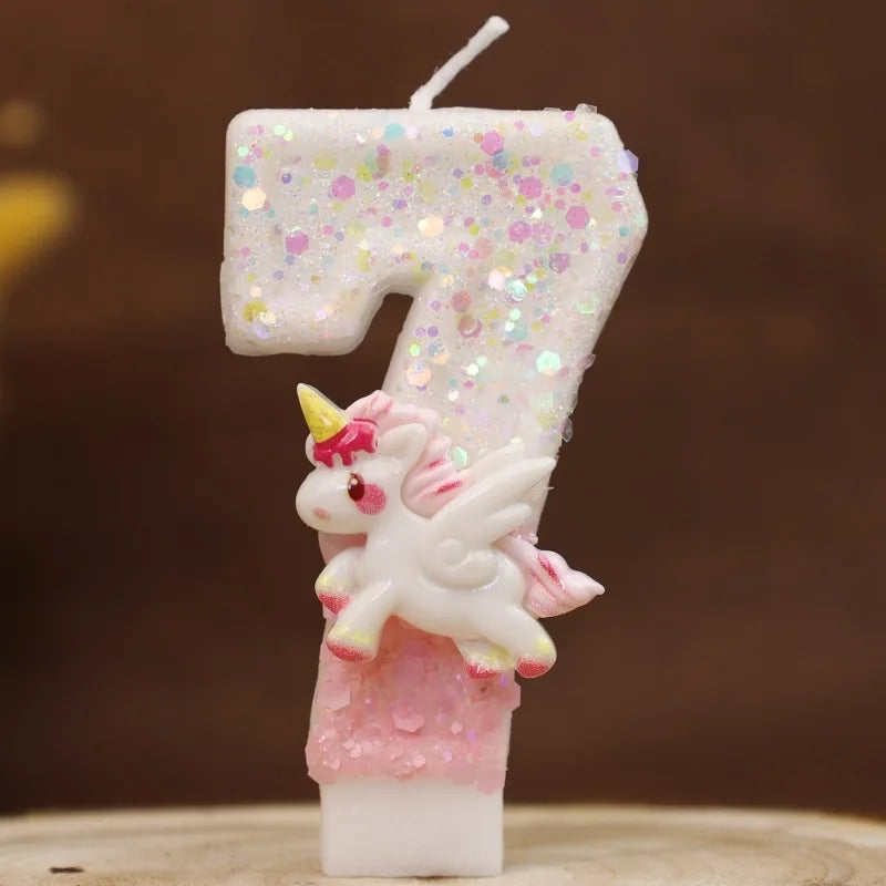 Unicorn Birthday Number Candles