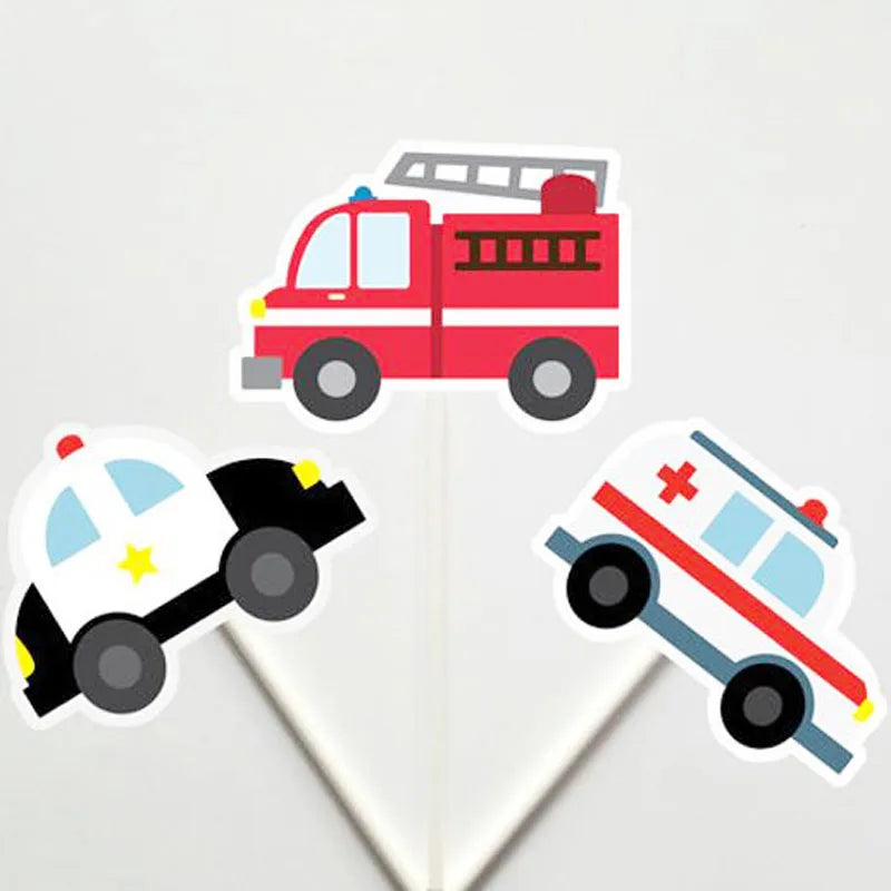 Emergency Vehicle Cupcake Toppers