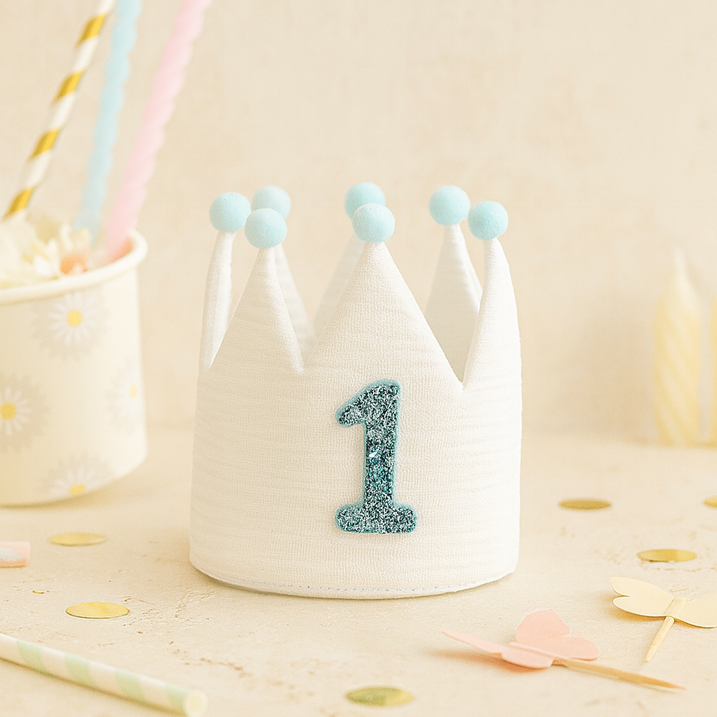 Handmade 1st Birthday Crown Hat