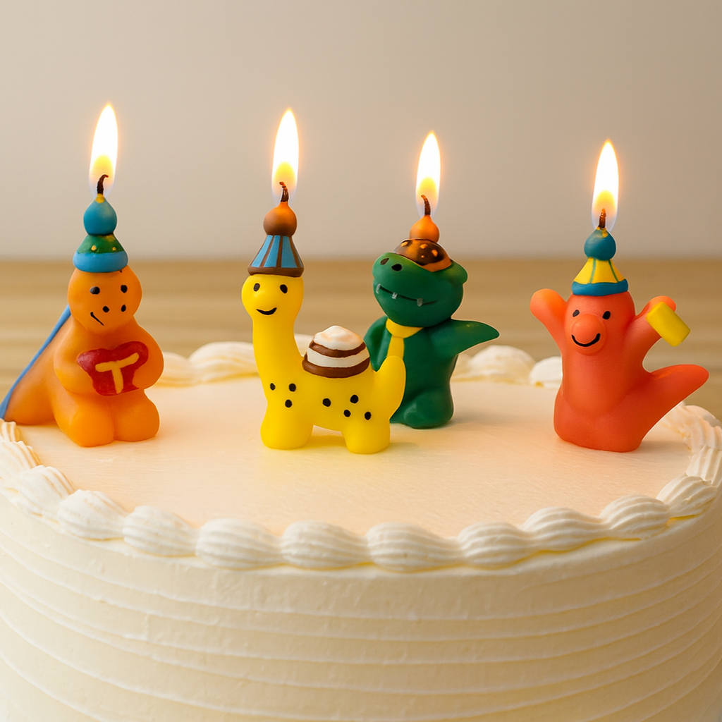 Happy Birthday Cartoon Dinosaur Candle