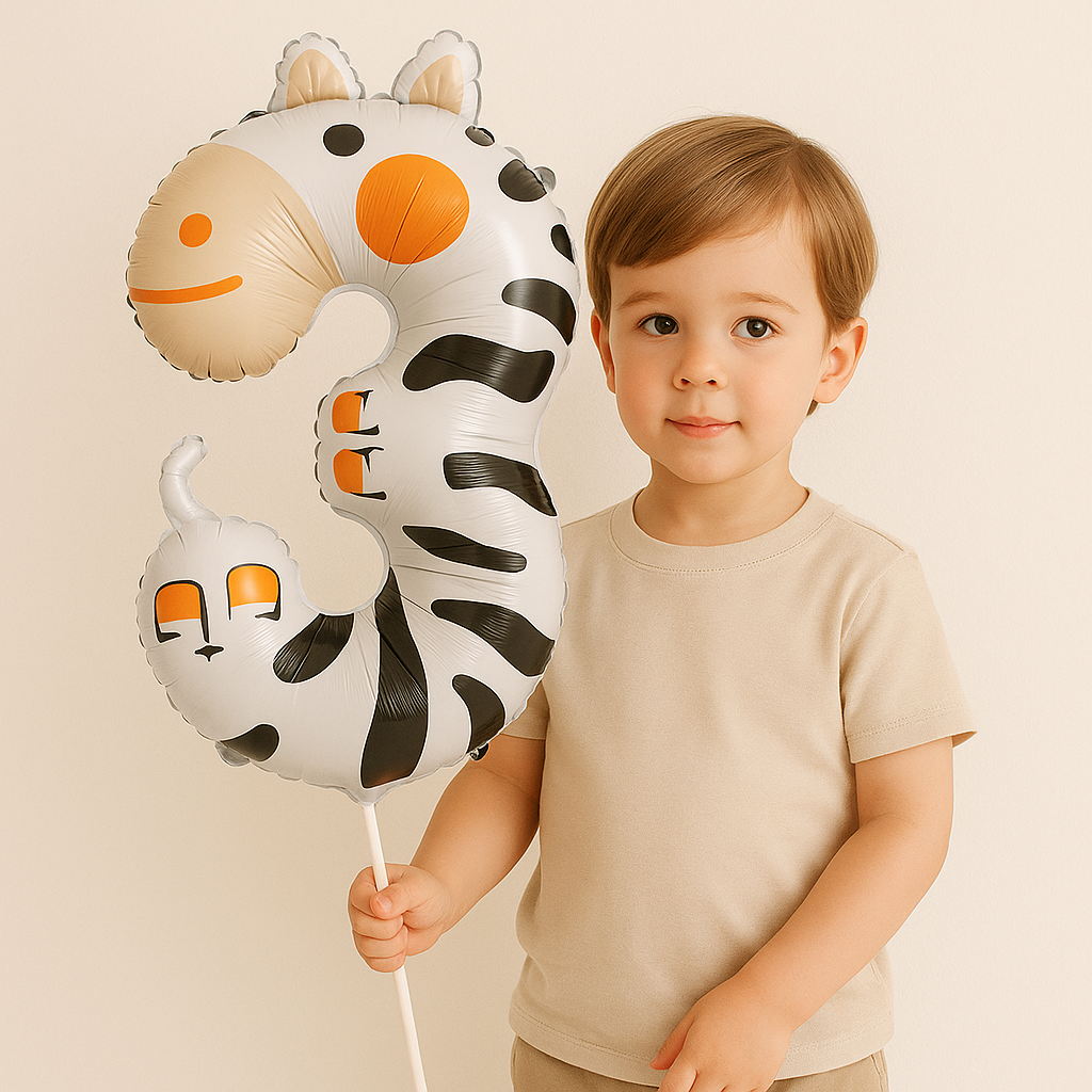 Animal Print Number Balloon
