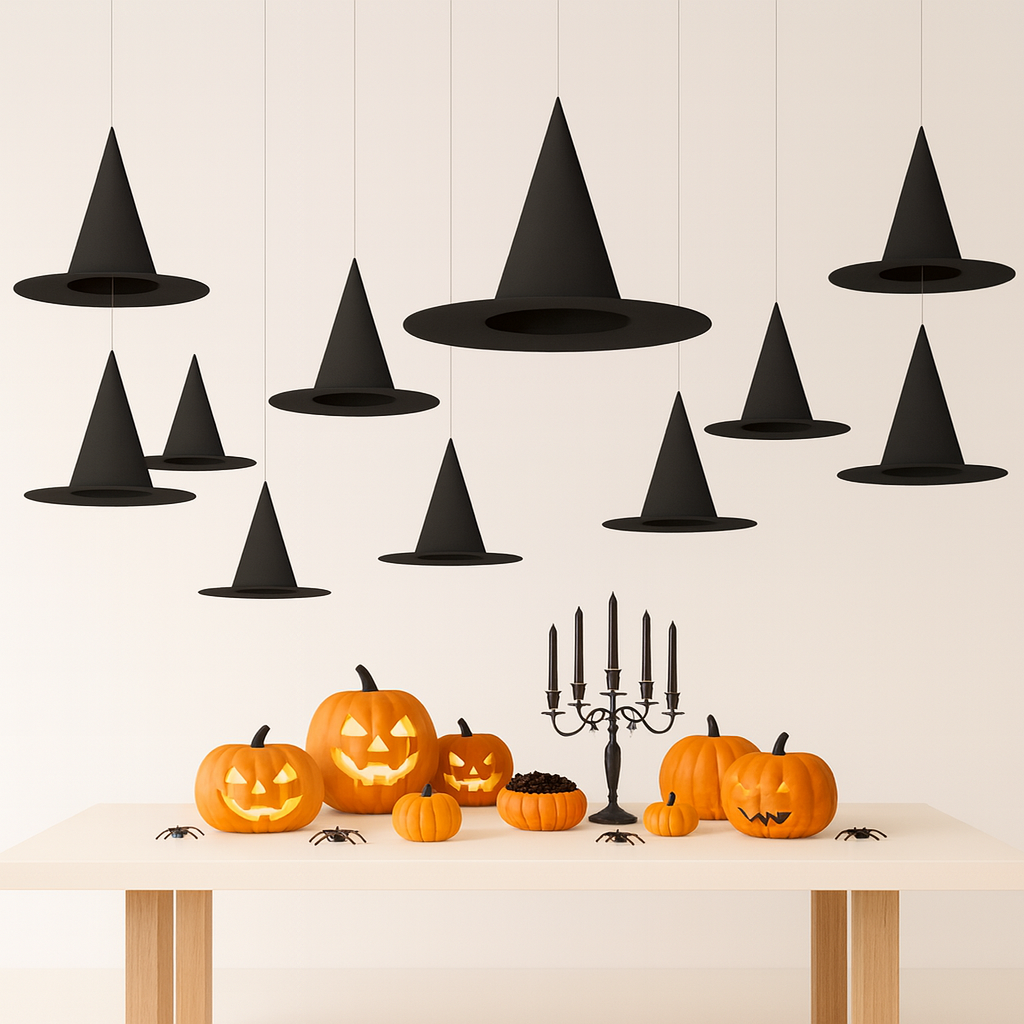 12Pcs Hanging Witch Hats