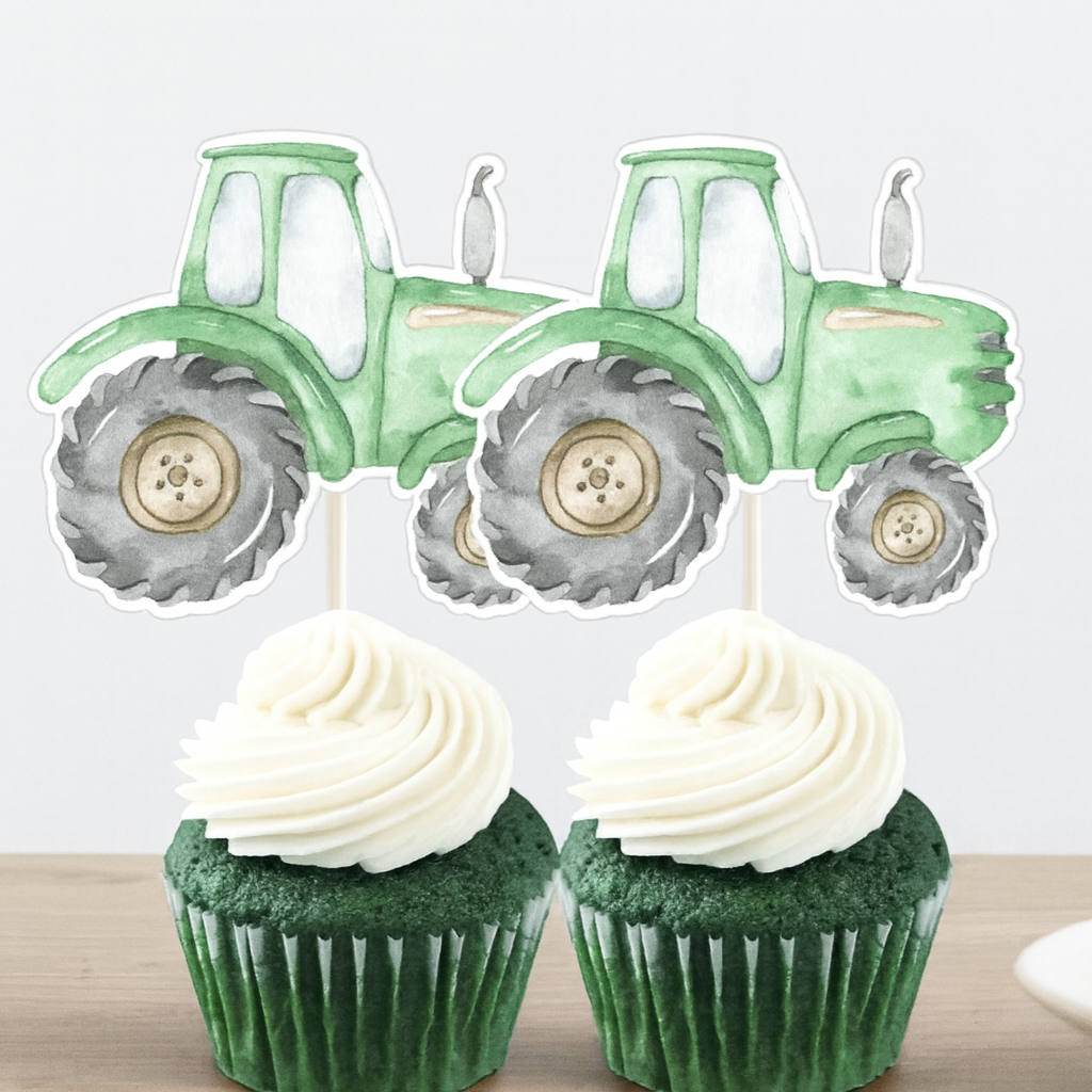Farm Tractor Cupcake Toppers